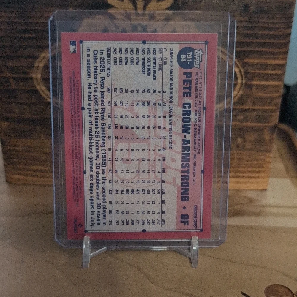 2026 Topps Pete Crow-Armstrong 75th Anniversary Silver Crackle Cubs - Picture 2 of 2